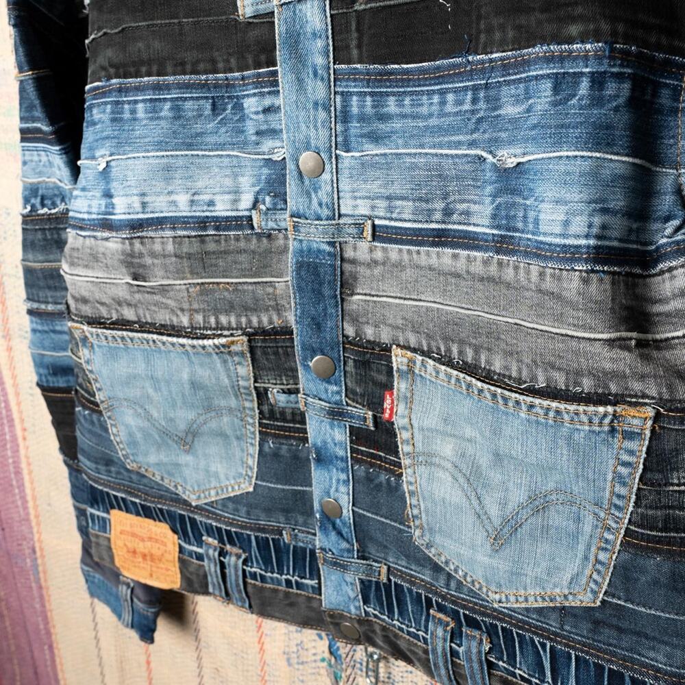 Custom Upcycled levis denim jacket , One of One Rework - Picture 3 of 8